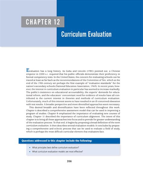 CHAPTER 12 Curriculum Evaluation .
